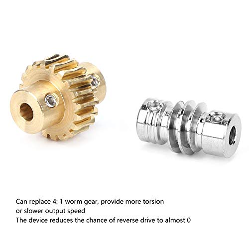 Thincol Worm Gear Set, 20: 1 Bronze Worm Gear Wheel and Metal Shaft, High Torsion Worm Gear Replace for 4:1, Industrial Robot Parts for DIY Project - Image 4