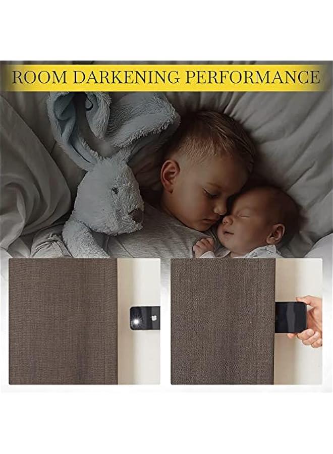 Arabest Faux Linen Brown Blackout Curtains for Sliding Glass Door, Hook Belt/Rod Pocket/Back Tab Primitive Sound Reducing Thermal Drape Privacy for Bedroom/French Door, W100 x L84, 1 Panel  - Image 5