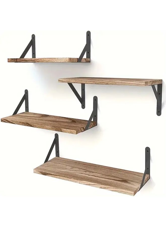 Black Thickened Corner Shelf Brackets 4pcs Wall Mounted Floating Supports For Countertop Workbench Partitions Furniture - Image 4