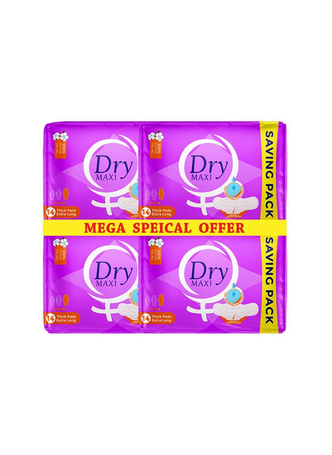 Dry Maxi Thick - Mega Offer 56 Pads Extra Long 