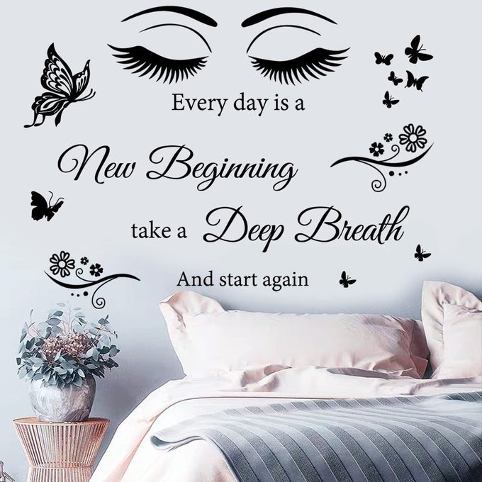 VINYL QUOTES STICKERS EVERY DAY IS A NEW BEGINNING INSPIRATIONAL WALL ART STICKER POSITIVE QUOTES WALL DECALS FOR LIVING ROOM BEDROOM CLASSROOM OFFICE STUDIO SCHOOL TEEN DORM ROOM