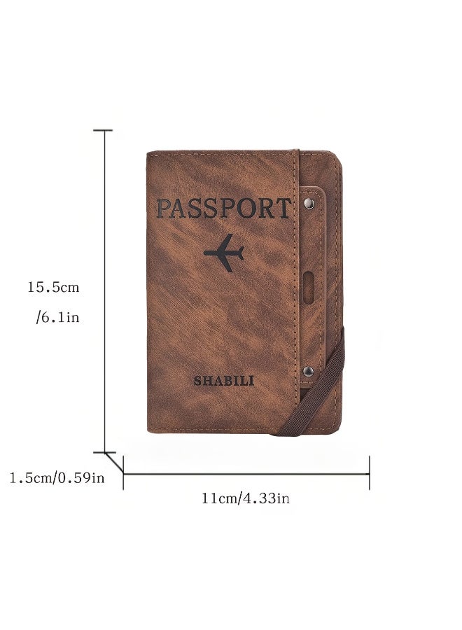 Arabash Premium Multifunctional Passport Holder & Travel Wallet for Men & Women PU Leather Travel Document Organizer Card Holder Dark Coffee - Image 5