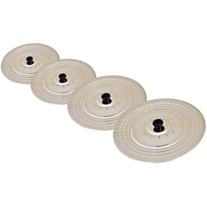 Kosma Set Of 4 Piece Stainless Steel Universal Lid Cover With Perforated Steam Outlet  21 25 275 32 Cm - Image 4