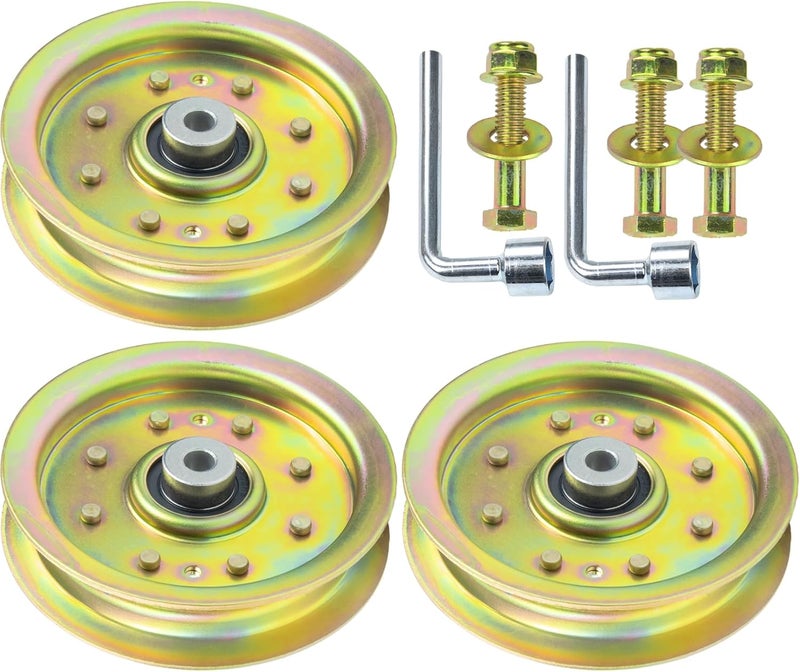 POSFLAG 3 Pack 753-08171 Idler Pulley Kit Replaces Cub Cadet 756-04129B Idler Pulley 756-04129B, Idler Pulley 753-08171, MTD 75308171, 756-04129, 956-04129 753 08171 for Cub Cadet RZT50, LTX1040 Decks - Image 1
