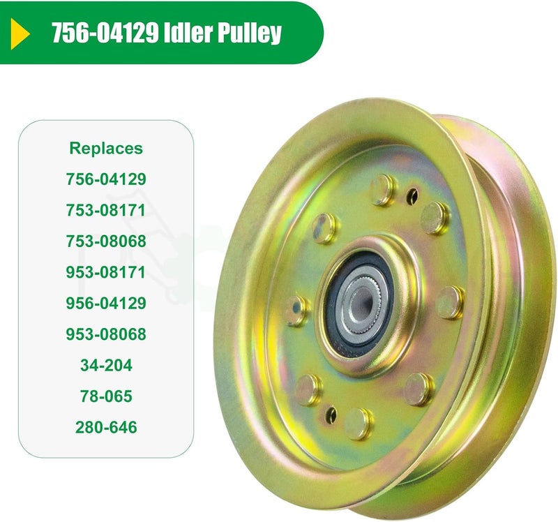 POSFLAG 3 Pack 753-08171 Idler Pulley Kit Replaces Cub Cadet 756-04129B Idler Pulley 756-04129B, Idler Pulley 753-08171, MTD 75308171, 756-04129, 956-04129 753 08171 for Cub Cadet RZT50, LTX1040 Decks - Image 3