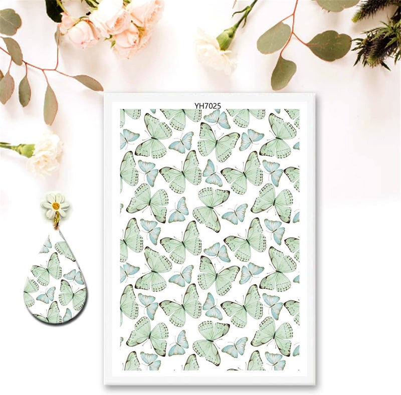 Water Soluble Clay Transfer Paper, Flower Butterfly Floral Floral - Image 4