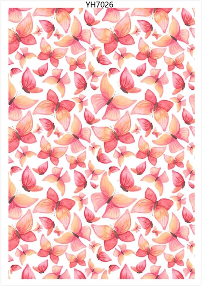 Water Soluble Clay Transfer Paper, Flower Butterfly Floral Floral - Image 1