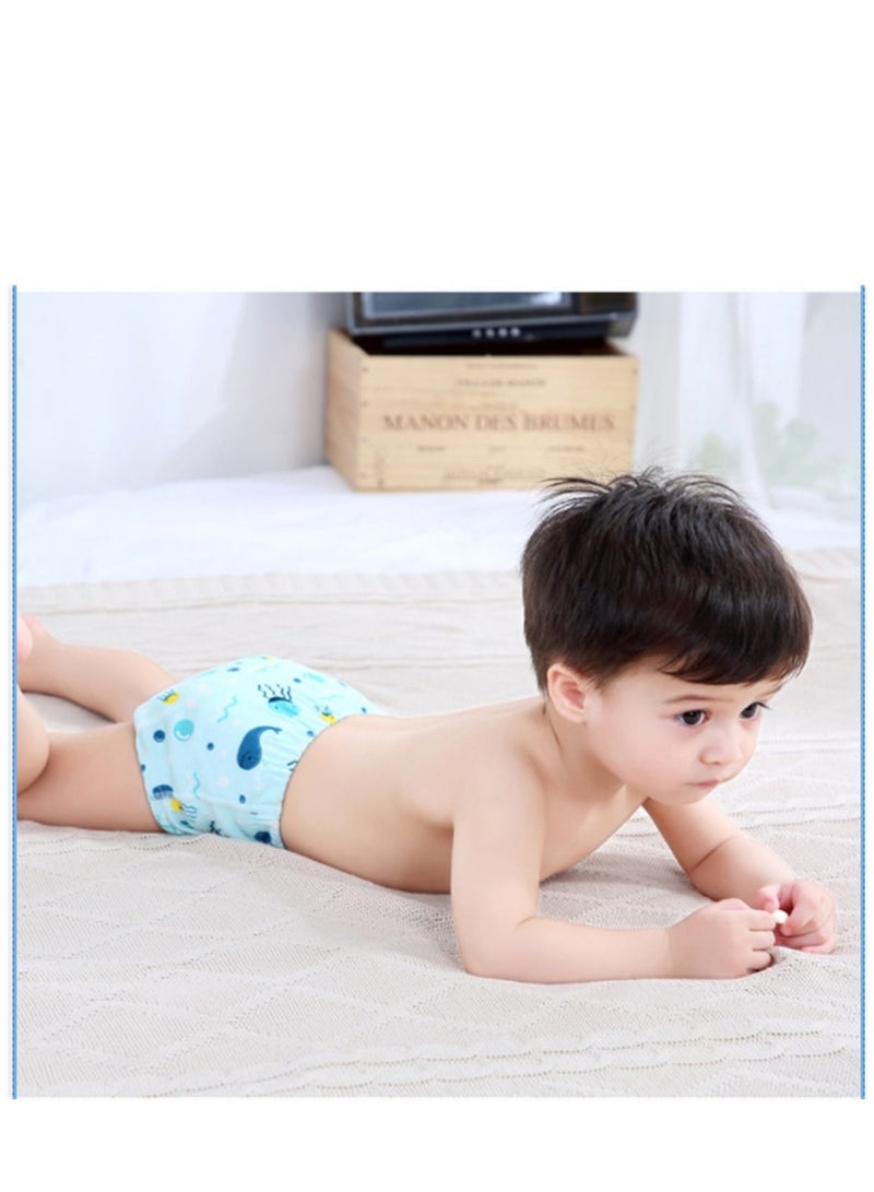 Loquat Baby Training Pants Can Be Washed With 6 Layers Of Gauze Breathable Blue  - Image 3