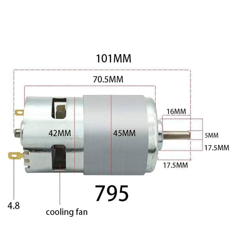 RS 775 DC Motor 12V 12000RPM High Speed Large Torque Low Noise Double Ball Bearings For DIY Tools - Image 5