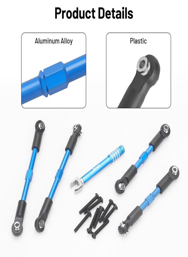 daitoku Front & Rear Pull Rod Links, RC Linkage Upgraded Set for ARRMA 1/10 Fury Gorgon Quake VORTEKS 2WD RTR 223SC Replace #ARA330753 - Blue - Image 4