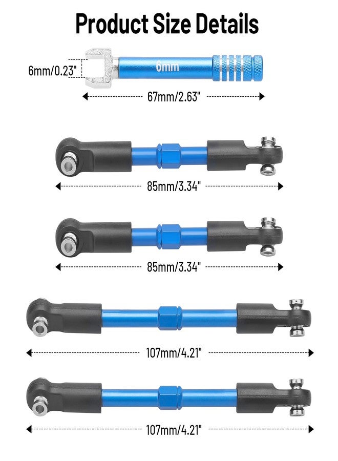 daitoku Front & Rear Pull Rod Links, RC Linkage Upgraded Set for ARRMA 1/10 Fury Gorgon Quake VORTEKS 2WD RTR 223SC Replace #ARA330753 - Blue - Image 5