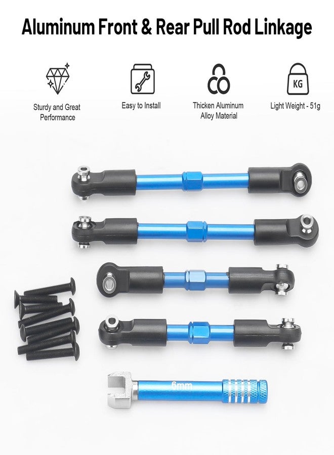 daitoku Front & Rear Pull Rod Links, RC Linkage Upgraded Set for ARRMA 1/10 Fury Gorgon Quake VORTEKS 2WD RTR 223SC Replace #ARA330753 - Blue - Image 2