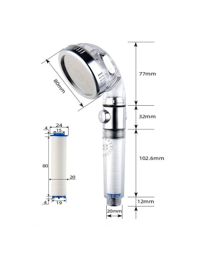 ​3-Mode High-Pressure Shower Head Set with Filter & One-Key Water Stop - Image 2