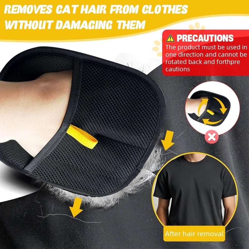 Qpets قفازات إزالة شعر الحيوانات الأليفة من ®، قفاز إزالة شعر الحيوانات الأليفة المحسن بالساكن، قفاز تنظيف قابل لإعادة الاستخدام للأثاث، الس��اد، مقاعد السيارة وتدليك لطيف للكلاب والقطط (23.5x18 سم) - Image 3