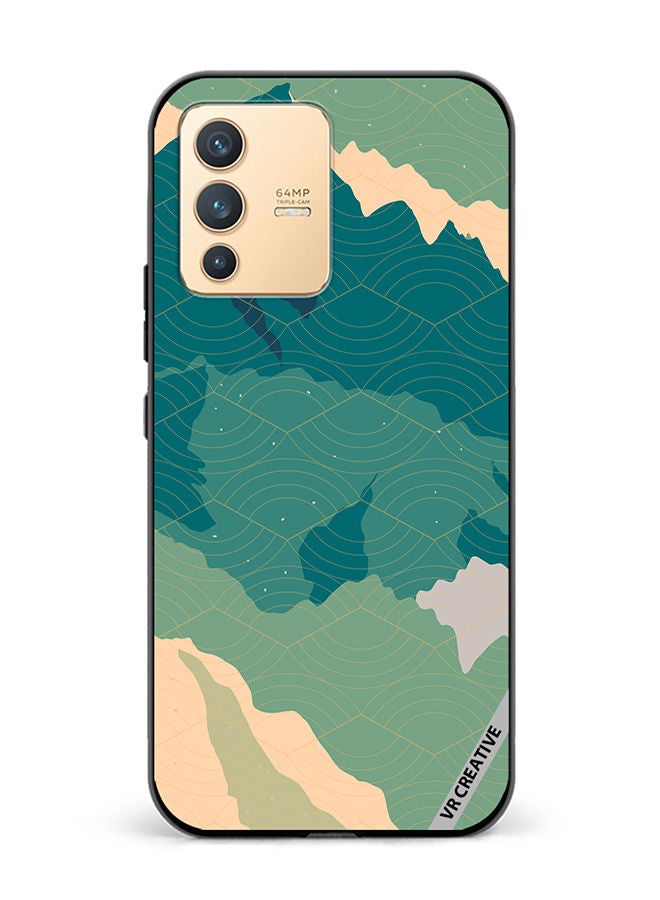 VR CREATIVE Protective Case Cover For Vivo V23 5G Line Art Landscape Design Multicolour - Image 1