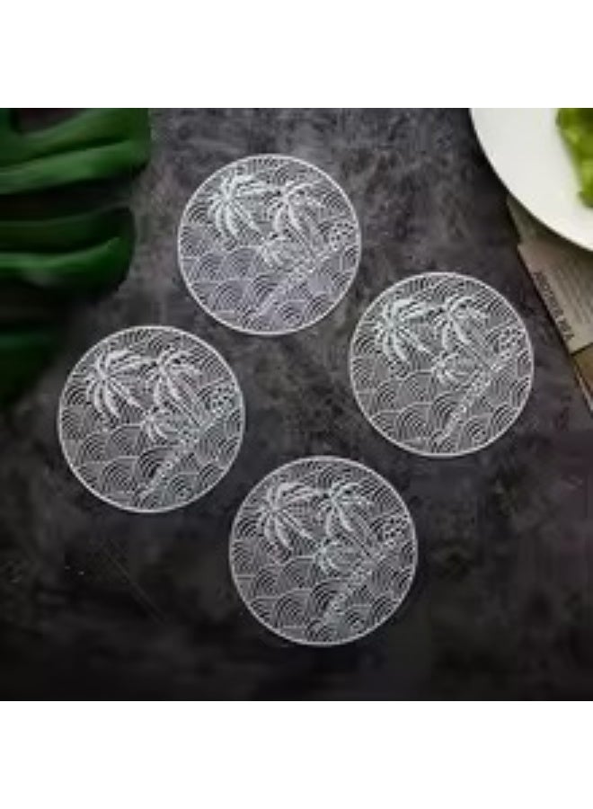 ناكسوس 6 قطع من مفارش الطاولة المقاومة للحرارة والمانعة للانزلاق، مفارش طاولة مجوفة لتزيين الطاولة للحفلات وحفلات الزفاف - Image 3