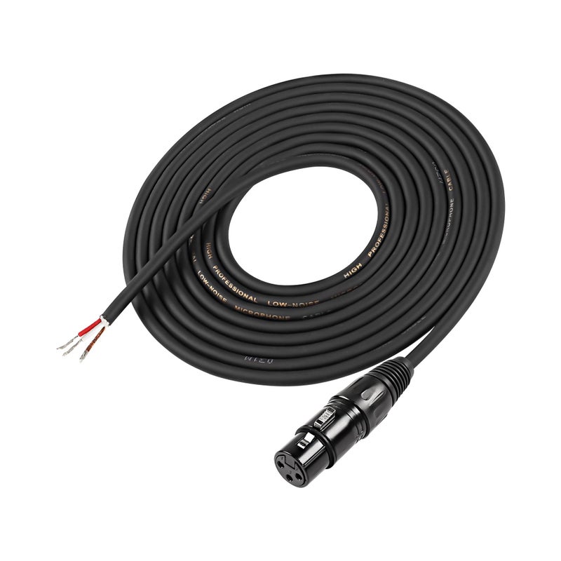 XMSJSIY كابل ميكروفون XLR XMSJSIY ببطانة سلك عاري 3Pin بديل موصل مفتوح لكابل تمديد DJ/PA مضخم الصوت - 4M/13.1FT (أنثى XLR) - Image 1