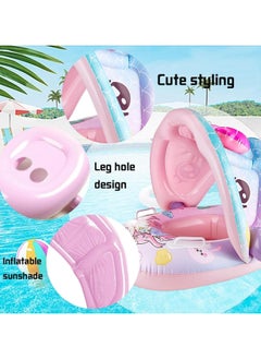 Jorunb Baby pool float,Swimming Pool Float Boat with Sun Protection Canopy Inflatable Pool Float Yacht Ring Awning Inflatable Swimming Training Float Seat for Boys Girls Summer Outdoor  - Image 4