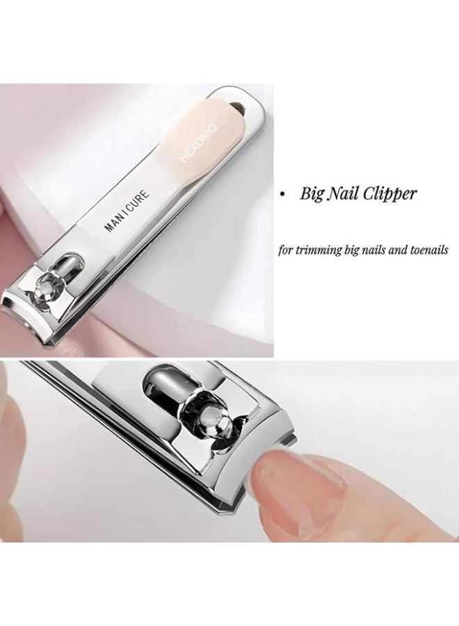10 in 1 Portable Nail Clippers and Beauty Tools Set, Stainless Steel Martensitic Manicure Set, with Leather Bag, Suitable for Home, Workplace, Outdoor Travel, Gift & Salon (Pink) - Image 5