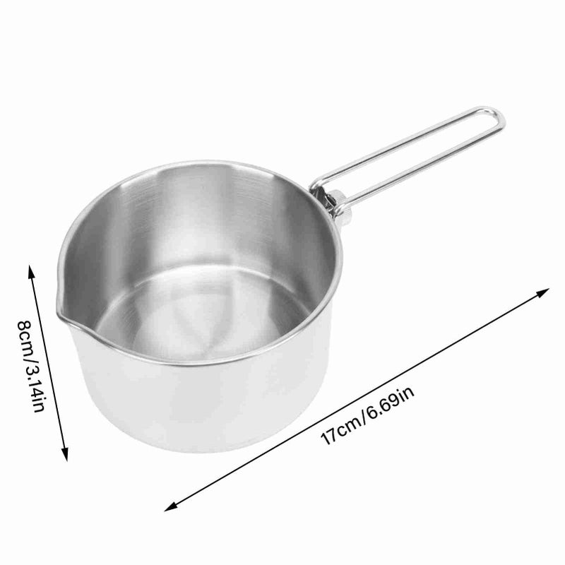 OUKENS Camp Kettle, 1L Camping Pot with Foldable Handle, 304 Stainless Steel Camping Kettle for Outdoor Cooking, Backpacking Pot for Campfire, Stove - Ideal Portable Cookware for Camping, Hiking, Picnic - Image 2