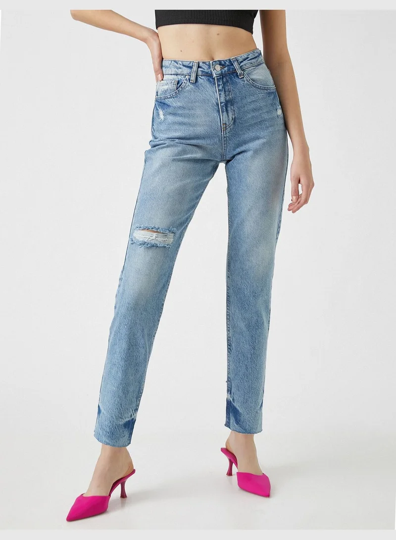 KOTON High Rise Destroyed Mom Jean
