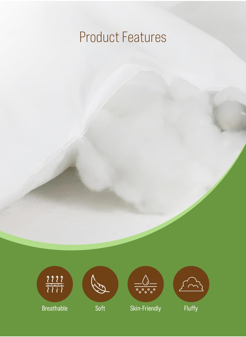 American Linen - 4 Piece White Mellow Cushion Set - 100% Cotton Cover, Microfiber 400 Infill, 40x40 cm - Image 1