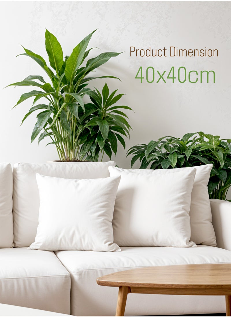 American Linen - 4 Piece White Mellow Cushion Set - 100% Cotton Cover, Microfiber 400 Infill, 40x40 cm - Image 1