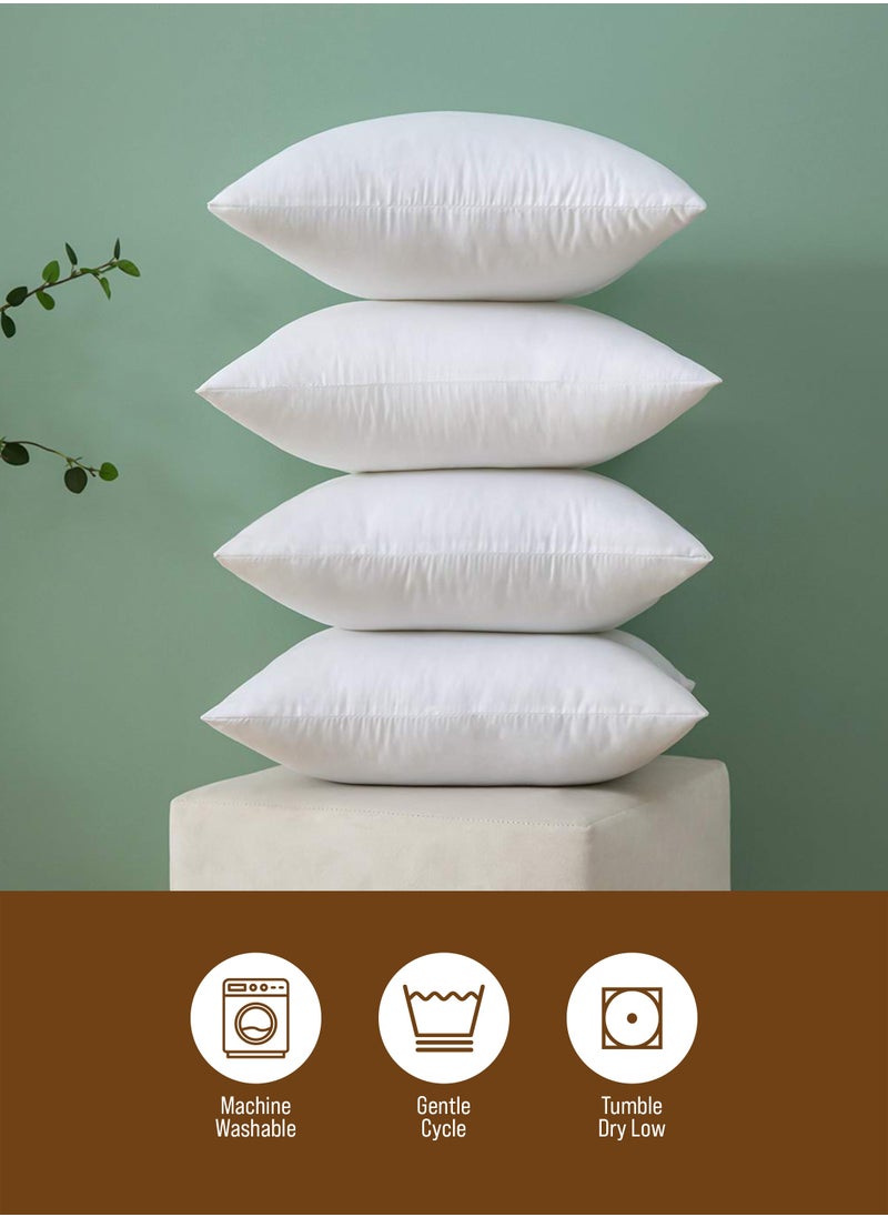 American Linen - 4 Piece White Mellow Cushion Set - 100% Cotton Cover, Microfiber 400 Infill, 40x40 cm - Image 1