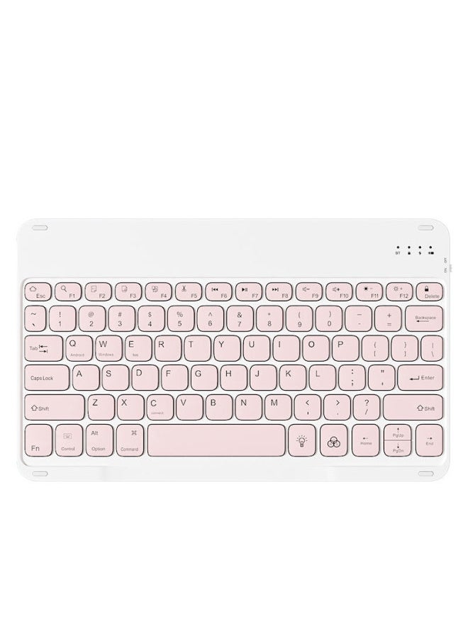 Generic Hot Models For 10-inch Tablet Ipad For Huawei Samsung Multilingual Bluetooth Wireless Mute Tablet Keyboard-Color:Pink-Product Type:No Backlight  - Image 1