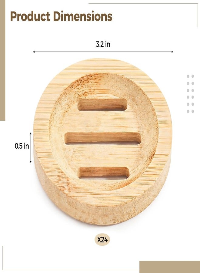 TIMCORR 24PCS Bamboo Soap Dishes,3.2 in Round Wooden Soap Holder with Drainage Slots, Waterproof Lacquered Soap Bar Tray for Bathroom Shower, Shampoo Bar Holder, Scrub Sponge Tray - Image 5
