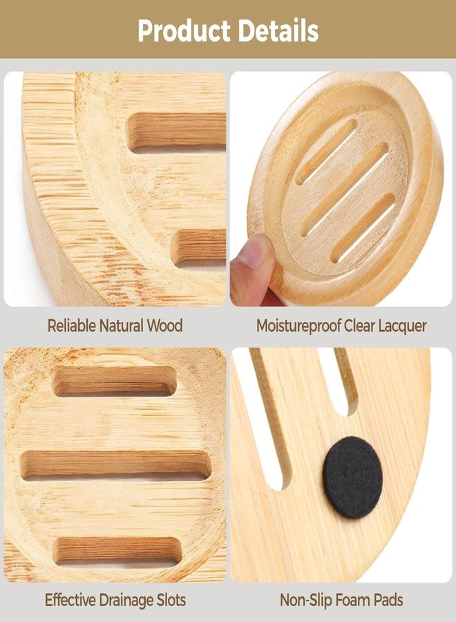 TIMCORR 24PCS Bamboo Soap Dishes,3.2 in Round Wooden Soap Holder with Drainage Slots, Waterproof Lacquered Soap Bar Tray for Bathroom Shower, Shampoo Bar Holder, Scrub Sponge Tray - Image 4