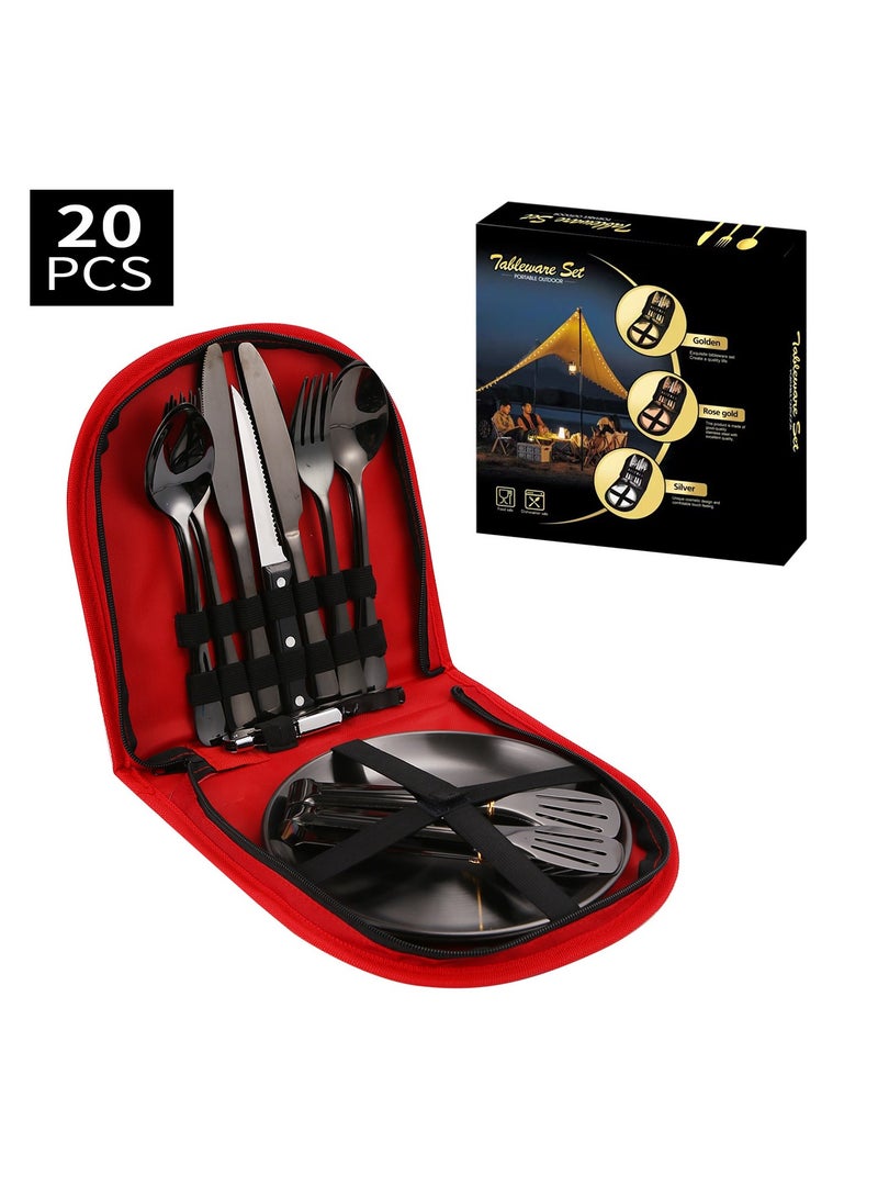 KUYING Stainless Steel Tableware Set Of 20 Pieces Western Knife Fork Spoon Set  - Image 1