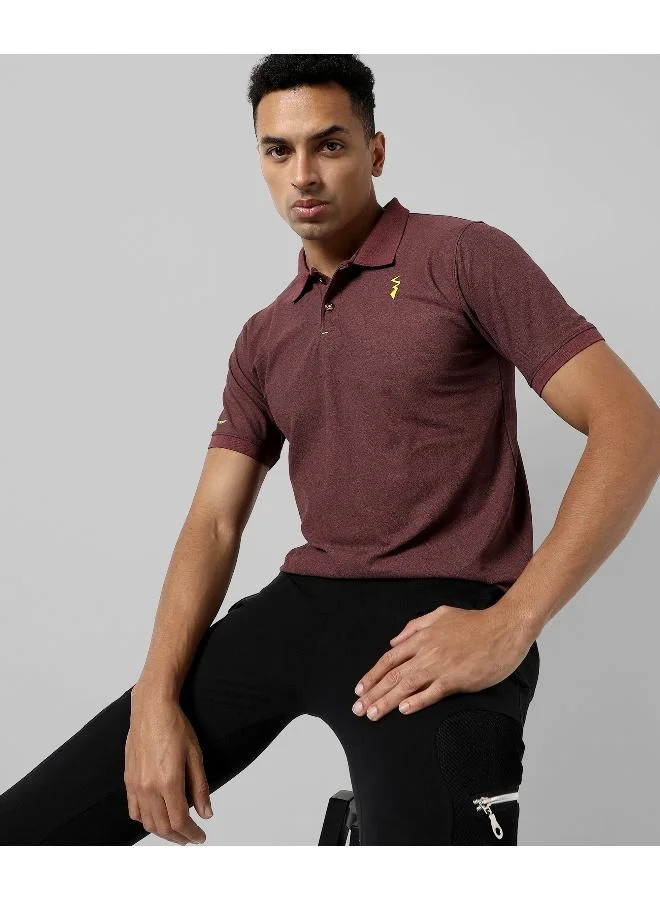 CAHOOT  Men's Solid Maroon Regular Fit Activewear T-Shirt for Men | Best Price UAE