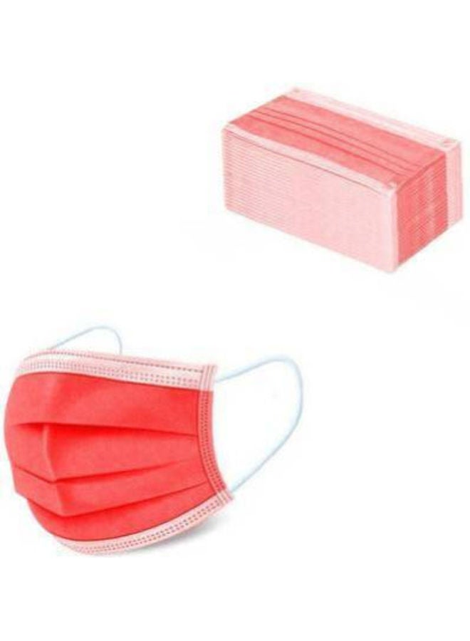 NIBEMINENT 50-Piece Disposable Face Mask For Adults Red - Image 1