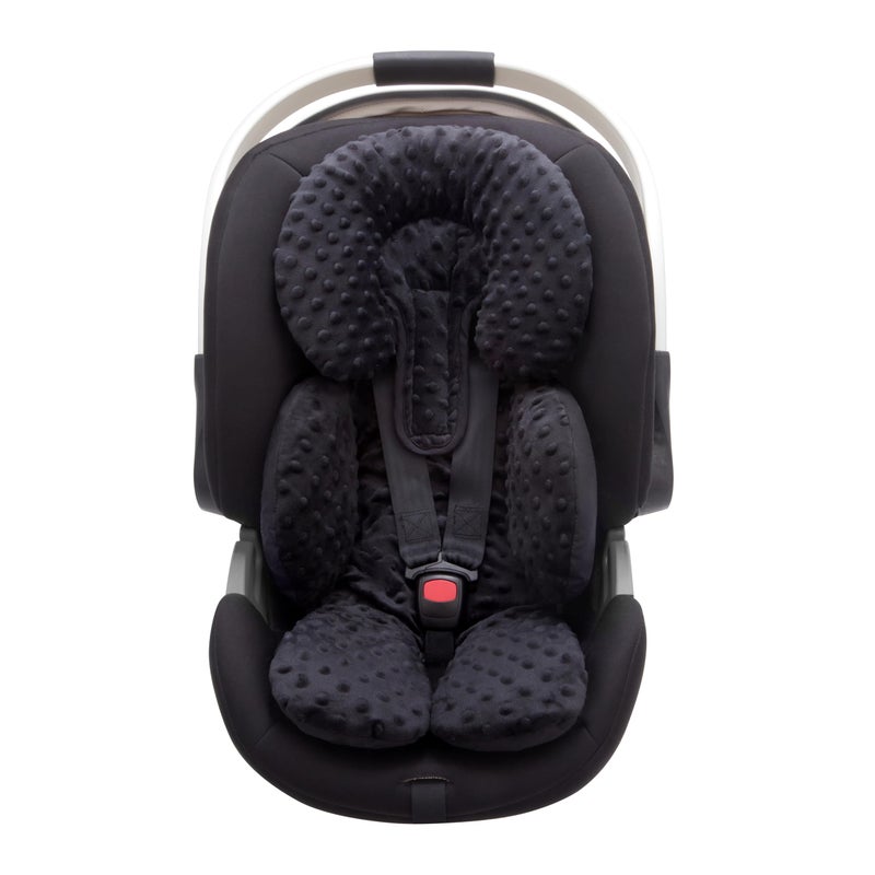 Pro Goleem Infant Car Seat Insert, Baby Head Neck Body Support, Soft Minky Newborn Car Seat Insert, 2-in-1 Reversible, Boys and Girls, Black - Image 1