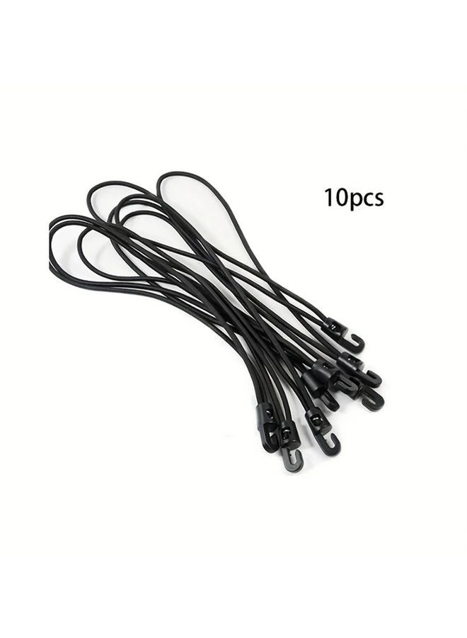 10pcs Heavy Duty Elastic Bungee Cords With Hooks Adjustable Straps Green Black For Camping DIY - Image 4