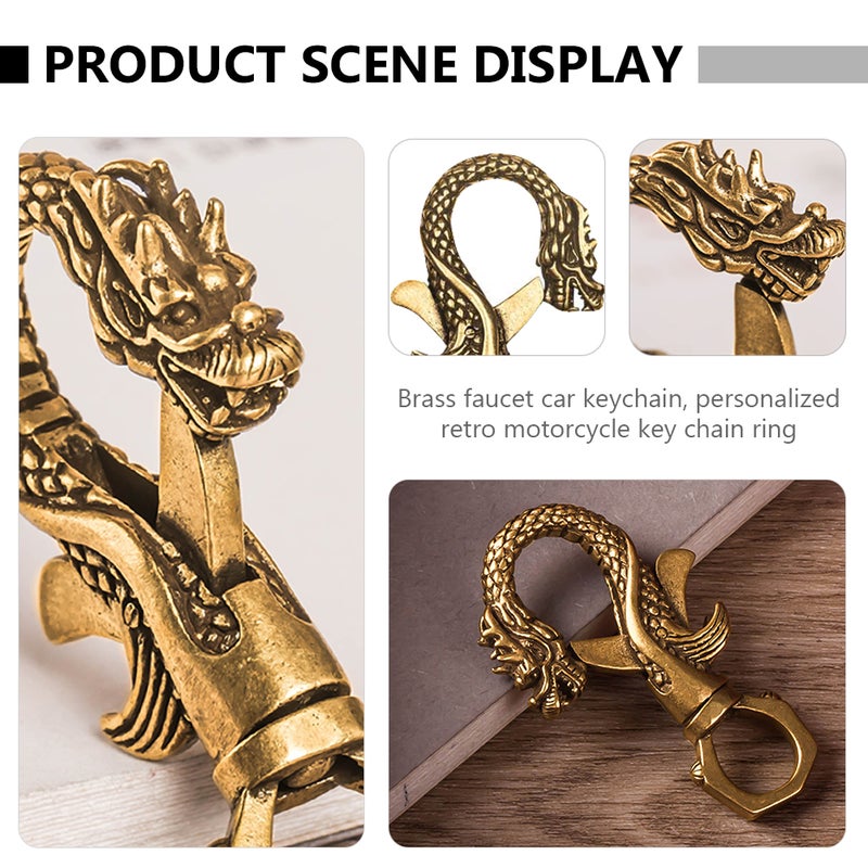 2pcs Brass Car Key Chains Retro Key Practical Key Chains - Image 5
