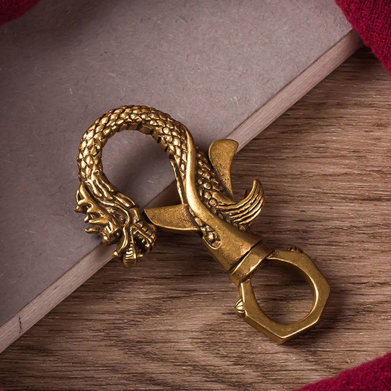 2pcs Brass Car Key Chains Retro Key Practical Key Chains - Image 1