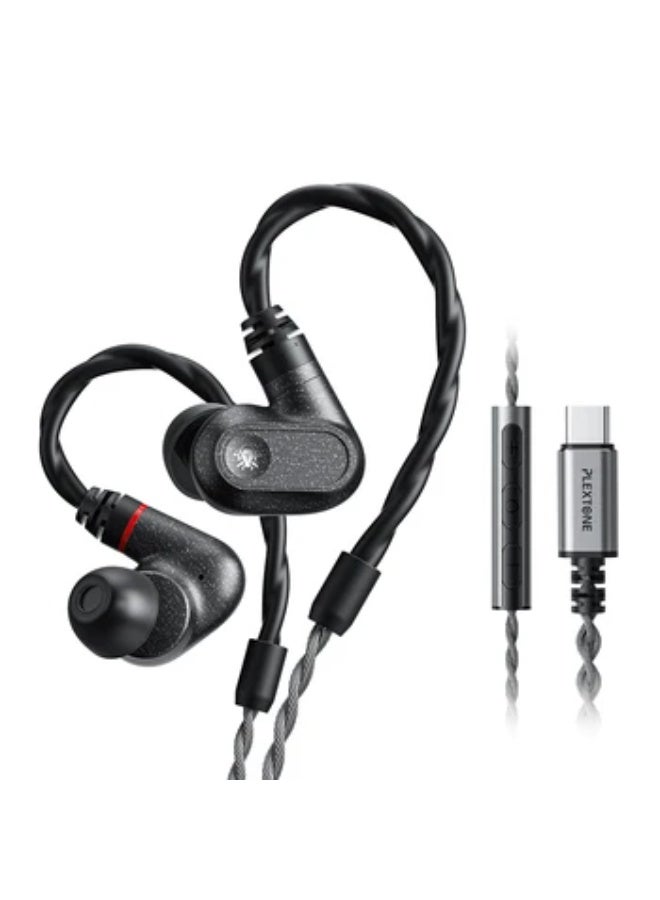 PLEXTONE G28 Pro In-Ear Type-C Earphones Comfortable Wearing Durable Design High-Fidelity HIFI Enjoyment Dual-Cavity A Great Tool for Listening and Sound Positioning in Games Black - Image 1