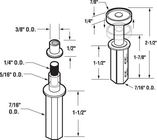 Prime-Line PrimeLine N 7263 BiFold Door Top Pivot and Guide Set 716 In Steel Housing 2 Pack - Image 3