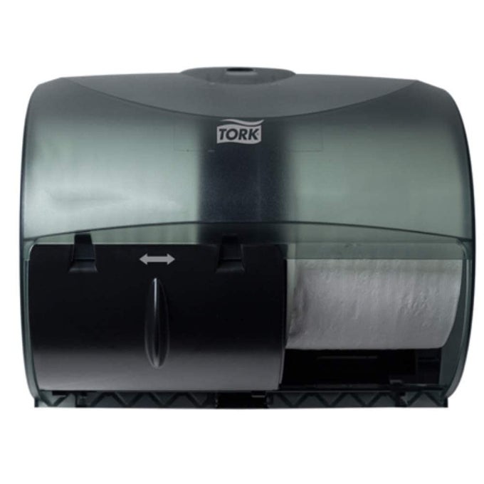 OPTICORE TWIN TOILET PAPER ROLL DISPENSER BLACK T11 HIGH CAPACITY 565728