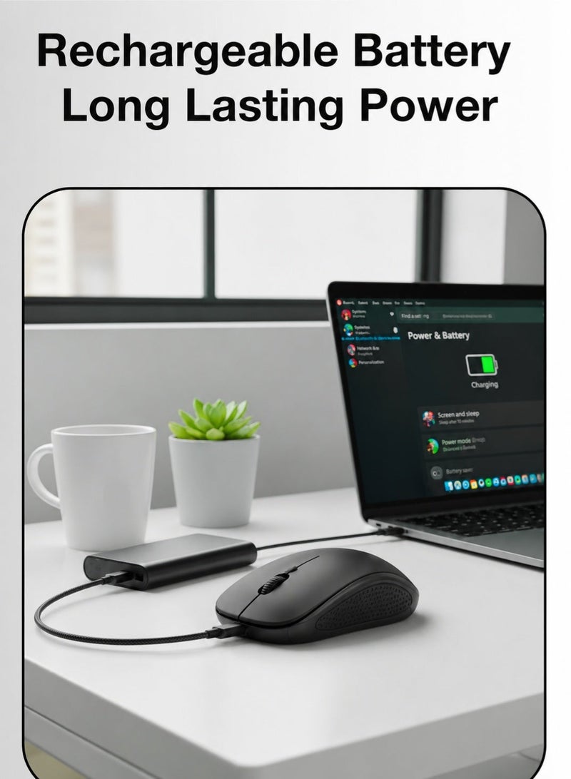 Exatech Wireless Optical E-tech Mouse with USB Nano Receiver, Black - Image 5