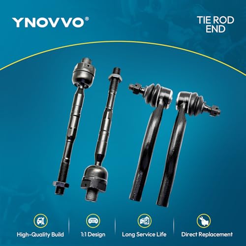Ynovvo 4PCS Front Inner and Outer Tie Rod End Kit for Nissan Armada 05-15 | 17-23, Titan 05-15, for Infiniti Qx56 05-13 Qx80 14-23 5.6L Replace EV800216 ES800031 ES800032 - Image 4