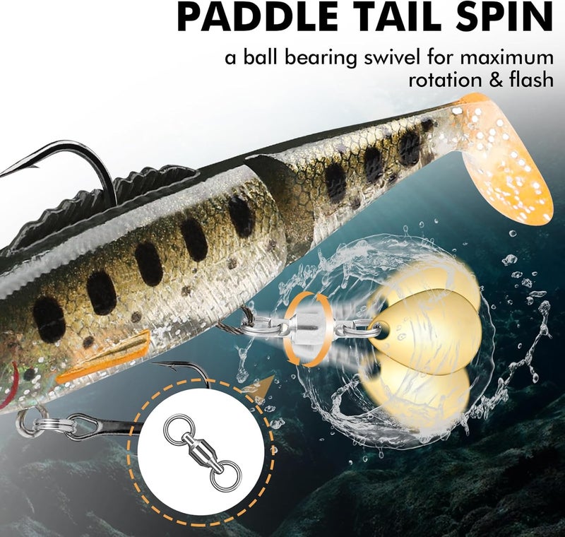 TRUSCEND طُعوم صيد سهلة الصيد مُعدة مسبقًا من البلاستيك الناعم للمياه العذبة والمالحة، طُعوم جاج بيس متينة للغاية من TPE، طُعم روبيان واقعي، طُعوم جراد البحر بدون أعشاب، هدايا صيد مذهلة، احتفظ بها بشكل منفصل - Image 4