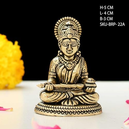 INDICAST Brass 2" Goddess Arnnapurna MATA | Arnnapurna Devi Idol Figurine Perfect for Worship and Blessings Gifting Purpose Sculpture (Weight- 40gm) - Image 2