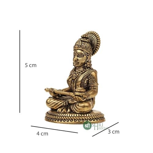 INDICAST Brass 2" Goddess Arnnapurna MATA | Arnnapurna Devi Idol Figurine Perfect for Worship and Blessings Gifting Purpose Sculpture (Weight- 40gm) - Image 4