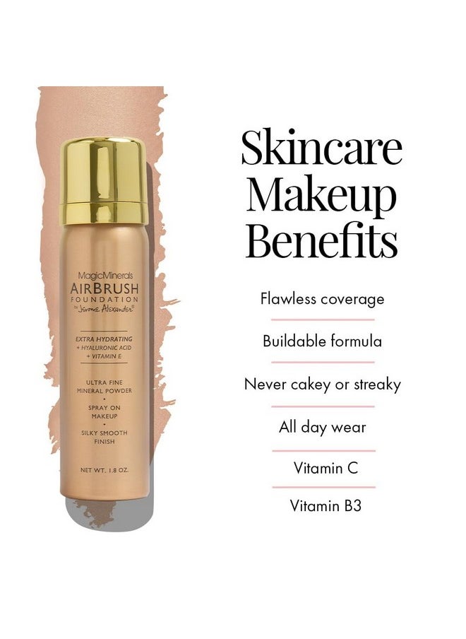 Jerome Alexander Airbrush Foundation Ultra Hydrating Spray Foundation Makeup With 2X The Active Ingredients Ultralight Buildable Full Coverage Formula (Light Medium)  - Image 2