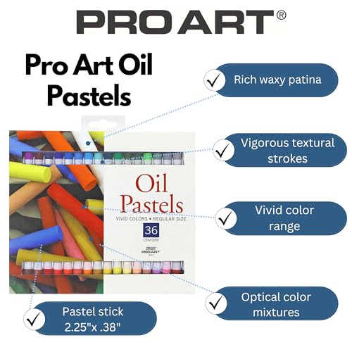 PRO ART Oil Pastel, 36 Color Set, Assorted - Image 2