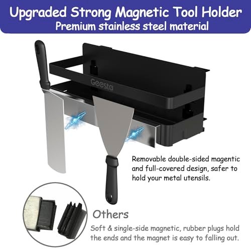 Geesta Upgraded Griddle Caddy for Blackstone 28"/36" Griddles/Weber Grill/Prep Cart, BBQ Grill Accessories Space Saver with Magnetic Tool Holder & Paper Towel Holder - Image 2