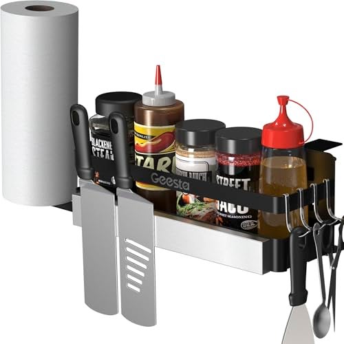 Geesta Upgraded Griddle Caddy for Blackstone 28"/36" Griddles/Weber Grill/Prep Cart, BBQ Grill Accessories Space Saver with Magnetic Tool Holder & Paper Towel Holder - Image 1